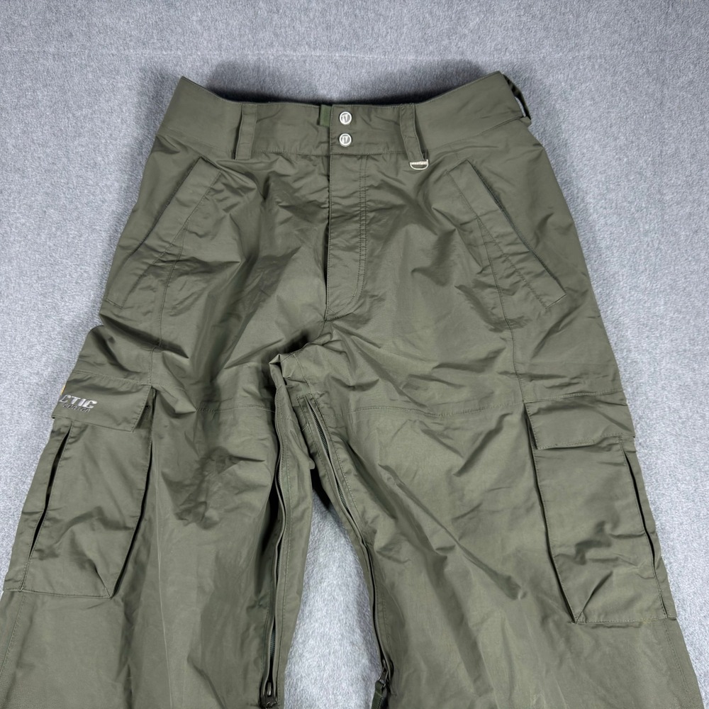 Burton Tactic Snowboard Pants Mens XL Green Distressed Hem